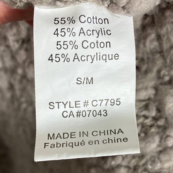 Dreamers‎ Taupe Fuzzy Open Front Cardigan Size Small Medium Tan Beige Minimalist - Picture 6 of 10